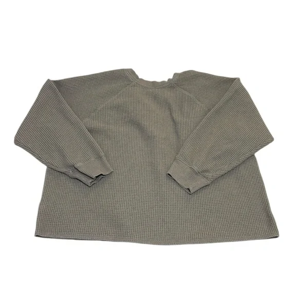 Waffle Knit Henley Top - Picture 3 of 4